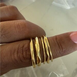 Uncommon James Gold Wavy Rings